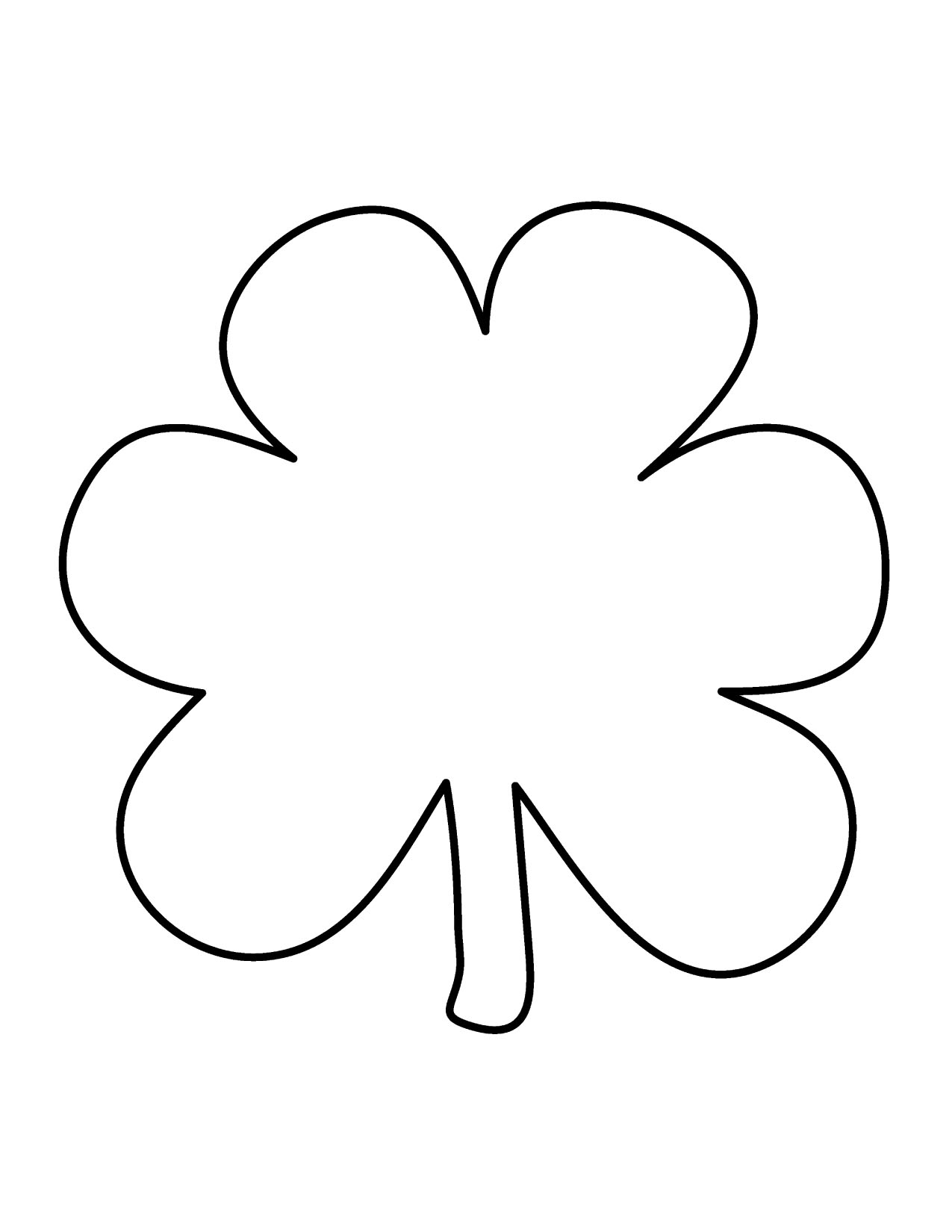 1275x1650 Shamrock Clip Art Black And White Free Clipart 2