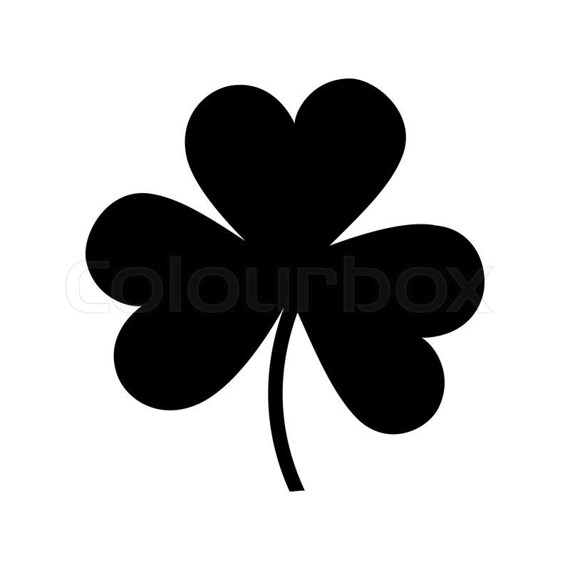 800x800 Shamrock Silhouette Icon Isolated On White Background Stock