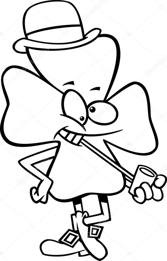 656x1023 Vector Of A Cartoon Black And White Outline St Patricks Day