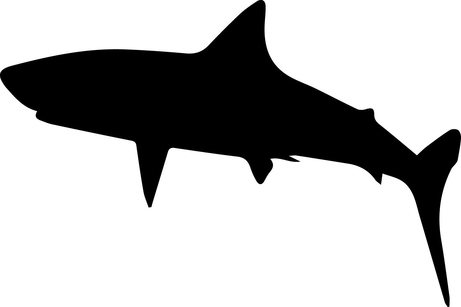 1500x1000 Great White Shark Swimming Sideways Vinyl Decal Sticker