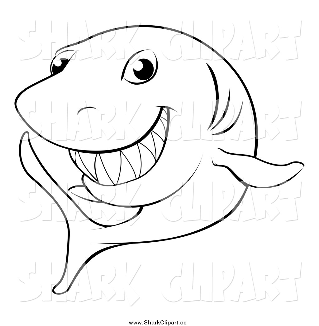 1024x1044 Black And White Shark Clipart