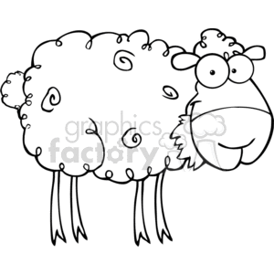300x300 Royalty Free Black And White Sheep 382207 Vector Clip Art Image