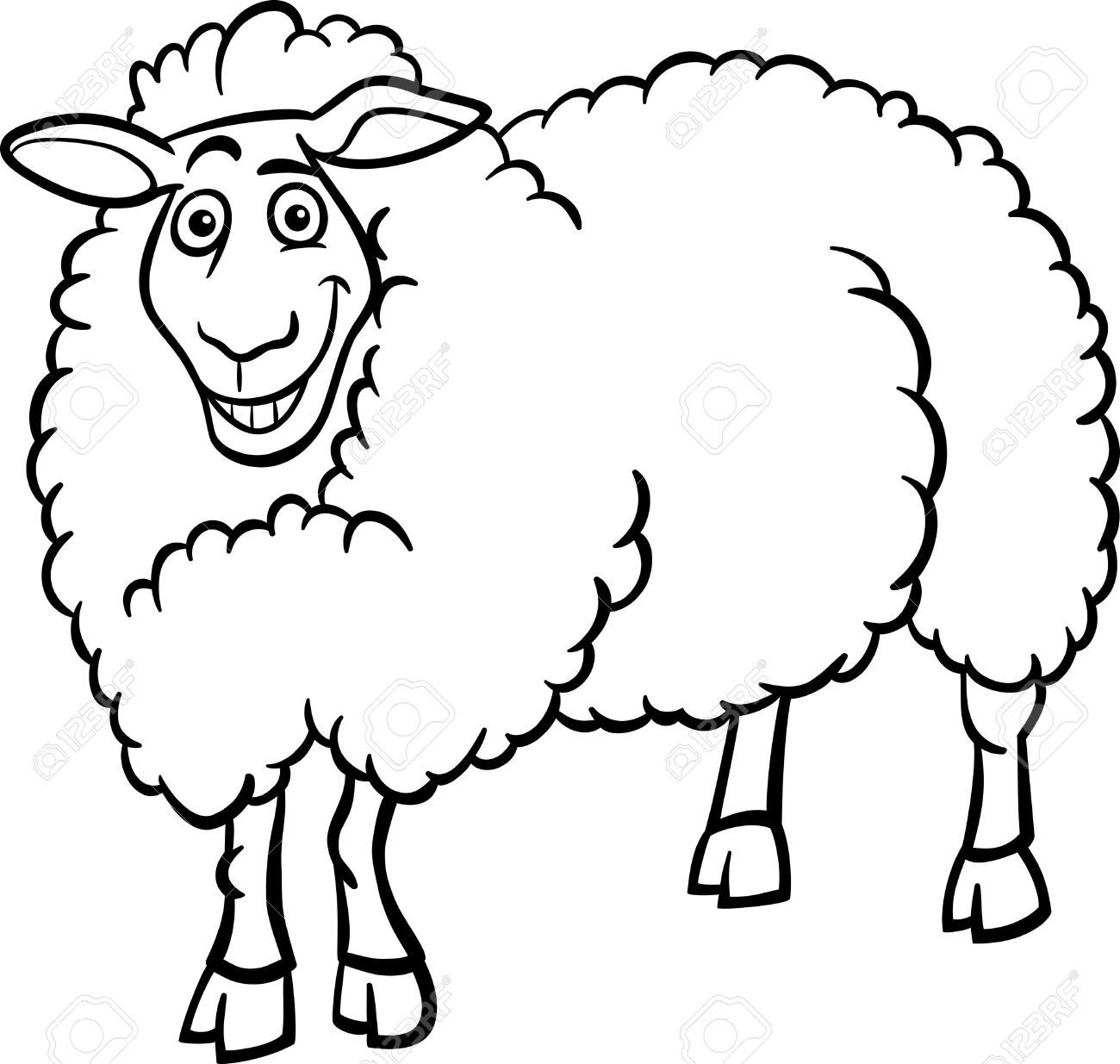 1300x1235 Drawn Sheep Cartoon Black And White