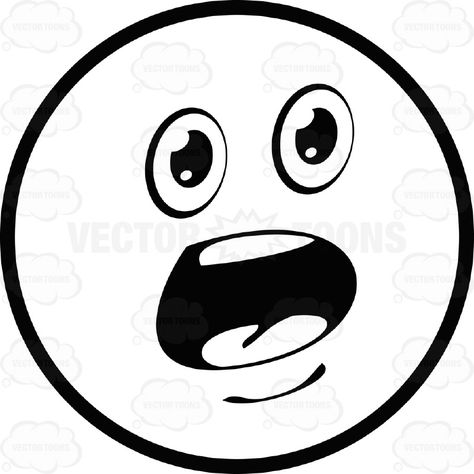 474x474 Shocked Large Eyed Black And White Smiley Face Emoticon Surprised