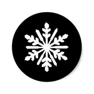 324x324 Black White Christmas Snowflakes Stickers Zazzle