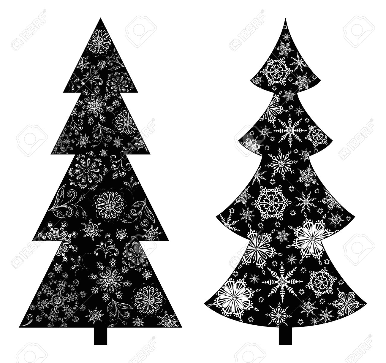1300x1223 Christmas Trees, Holiday Symbol, Black Silhouette On White