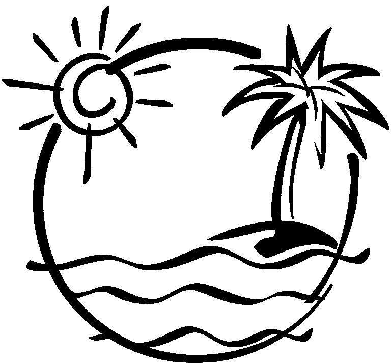 768x713 Beach Clipart Black And White