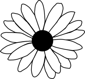 298x279 Sunflower Clipart Black And White