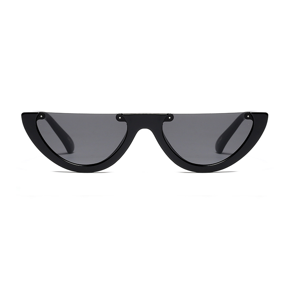 1000x1000 Peekaboo Vintage Half Frame Sunglasses Women Cat Eye Small Black