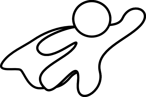 600x400 Superhero White Cape Clip Art