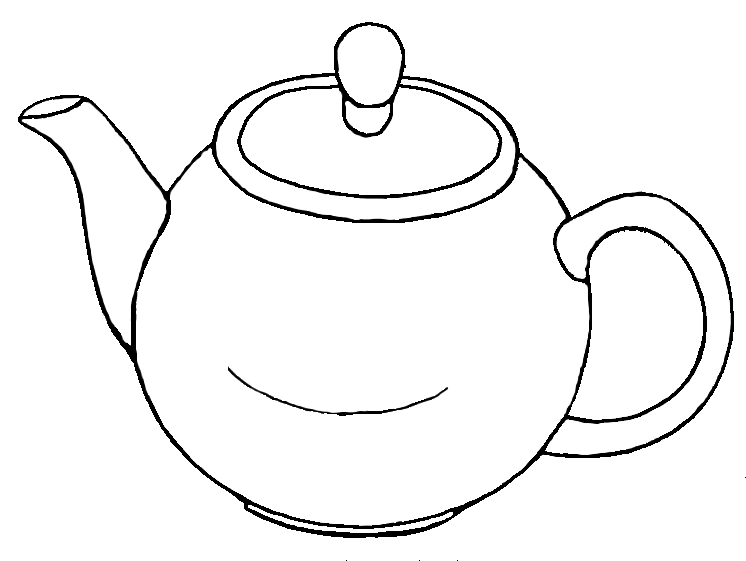 746x561 Drawn Teapot Black And White