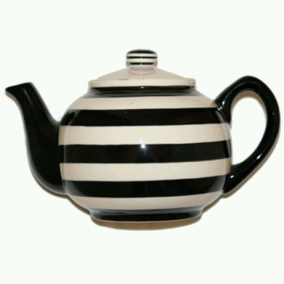 564x564 Porcelain Herringbone Teapot In Black And White Home