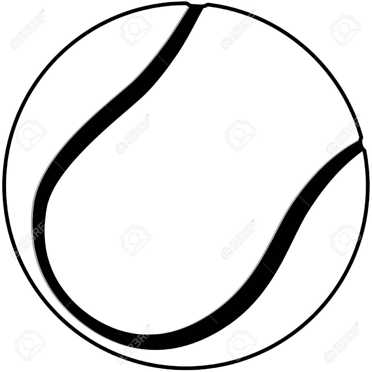 1300x1300 Illustration Of A Tennis Ball Outline Isolated In White Background