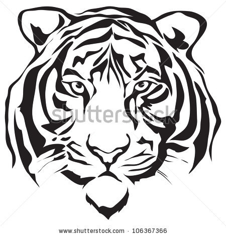 450x470 Tiger Head Clipart Black And White Letters Example
