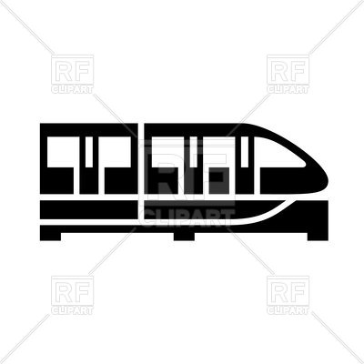 400x400 Train Black Icon Royalty Free Vector Clip Art Image