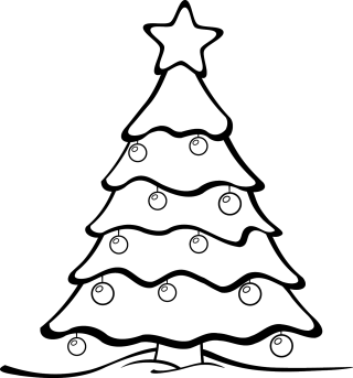 320x343 Christmas Tree Clipart Black And White Merry Christmas And Happy