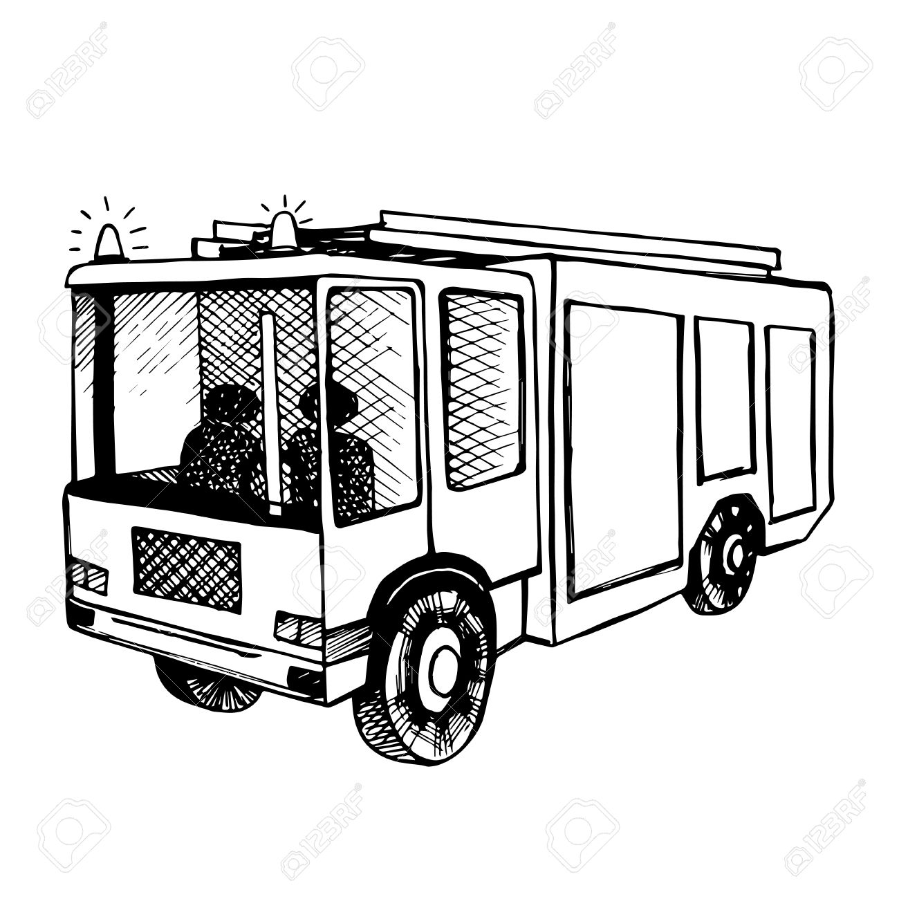 1300x1300 Drawn Truck Black And White