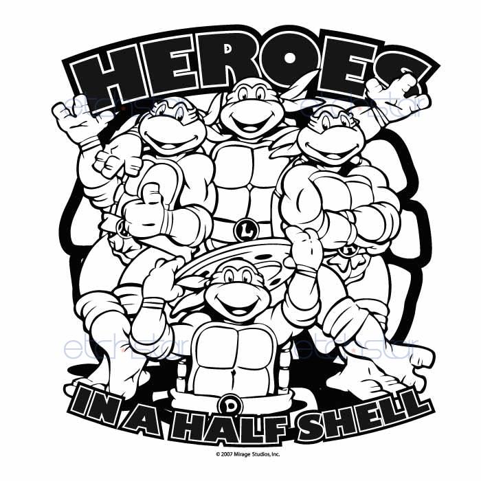 700x700 Ninja Turtles Black And White Clipart