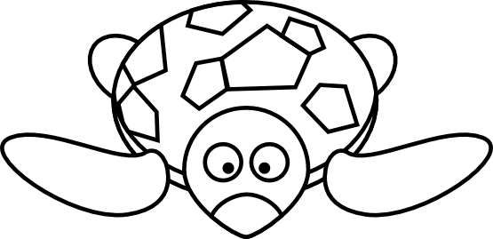 Black And White Turtle Clipart