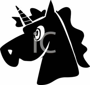 300x285 Black And White Unicorn