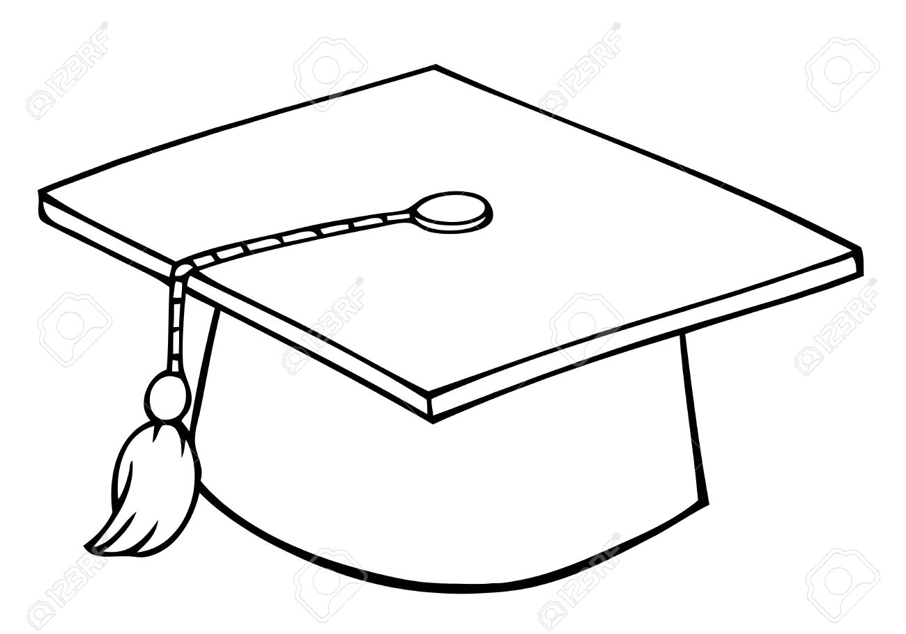 1300x911 Outlined Graduation Cap Royalty Free Cliparts, Vectors, And Stock