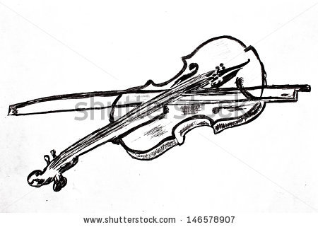 450x321 Drawn Violin Black And White