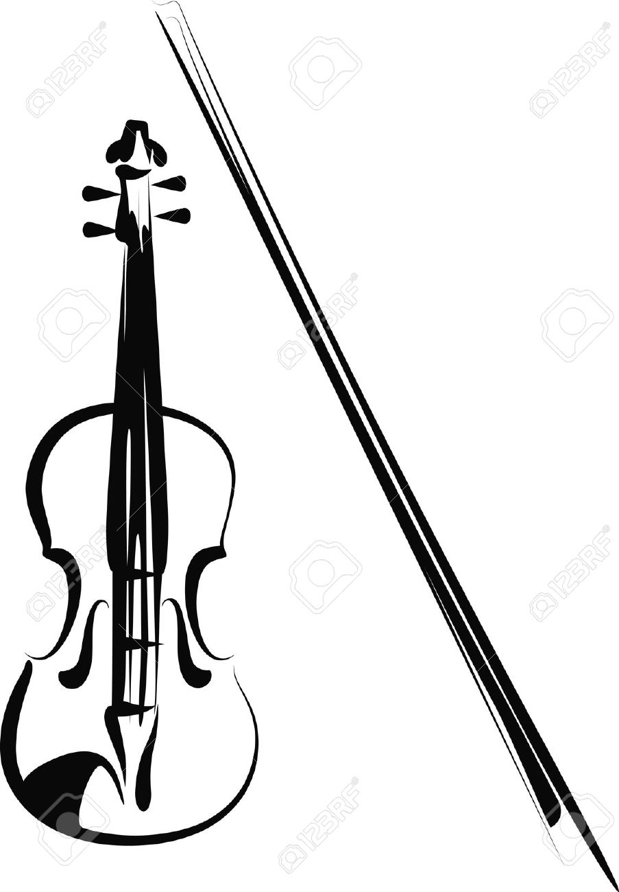 903x1300 Black Amp White Clipart Violin