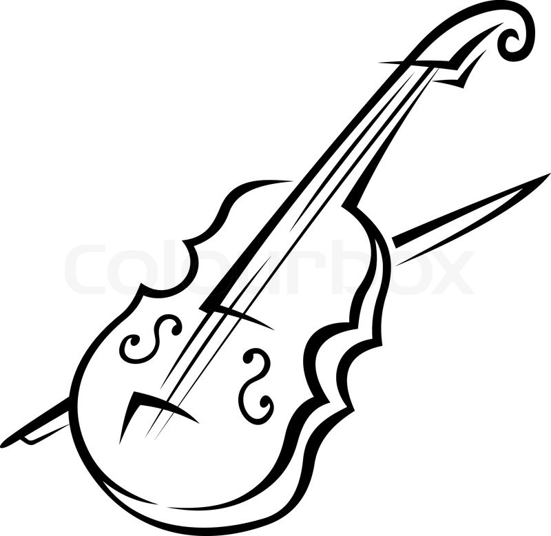 800x778 Black And White Doodle Sketch Of A Violin Isolated On White