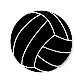 324x324 Black And White Volleyball Stickers Zazzle
