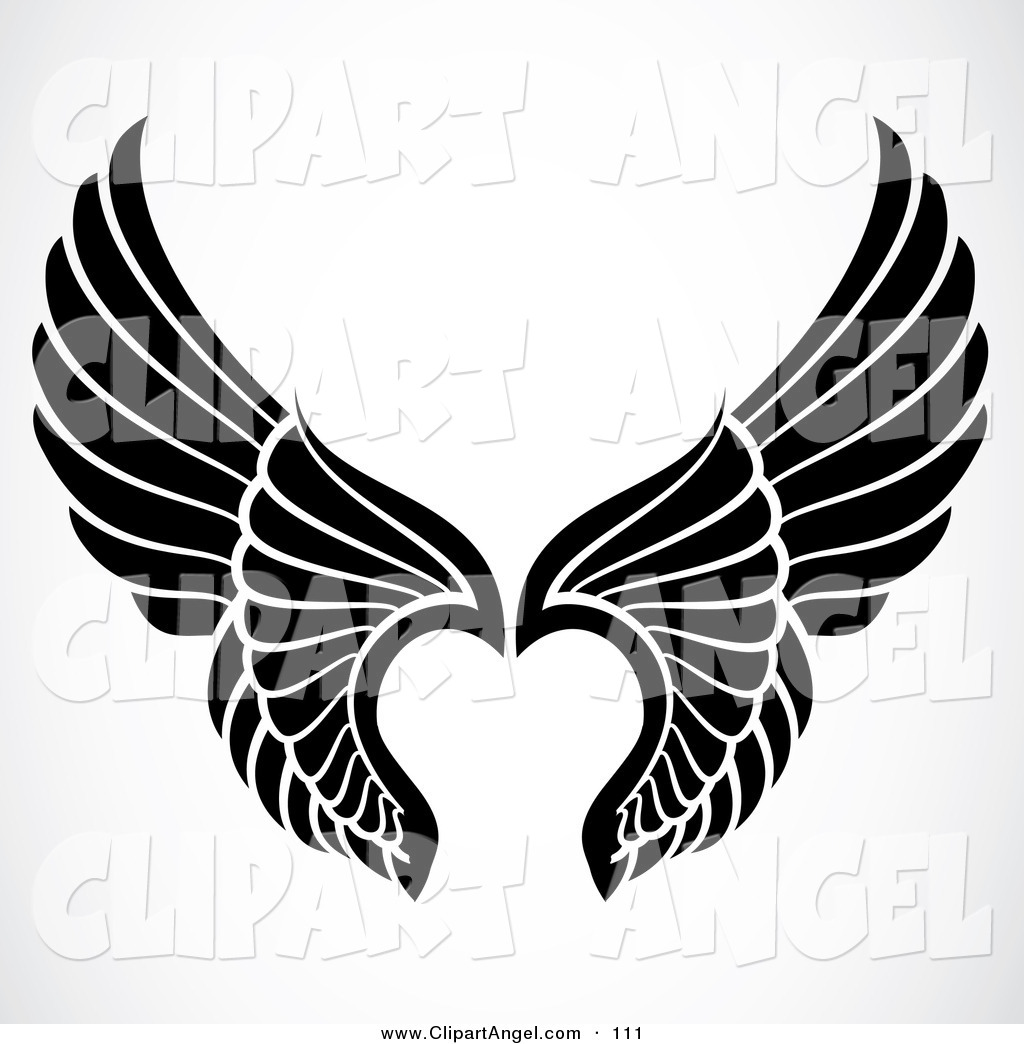1024x1044 Illustration Vector Of A Pair Of Black And White Elegant Angel