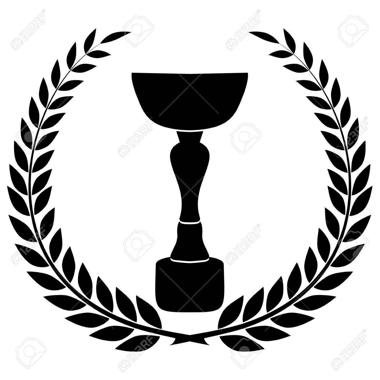 1300x1300 Black Silhouette Of Champions Cup, Award Design Royalty Free