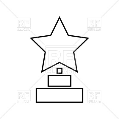 400x400 Trophy Star Winner Award Black Icon Royalty Free Vector Clip Art