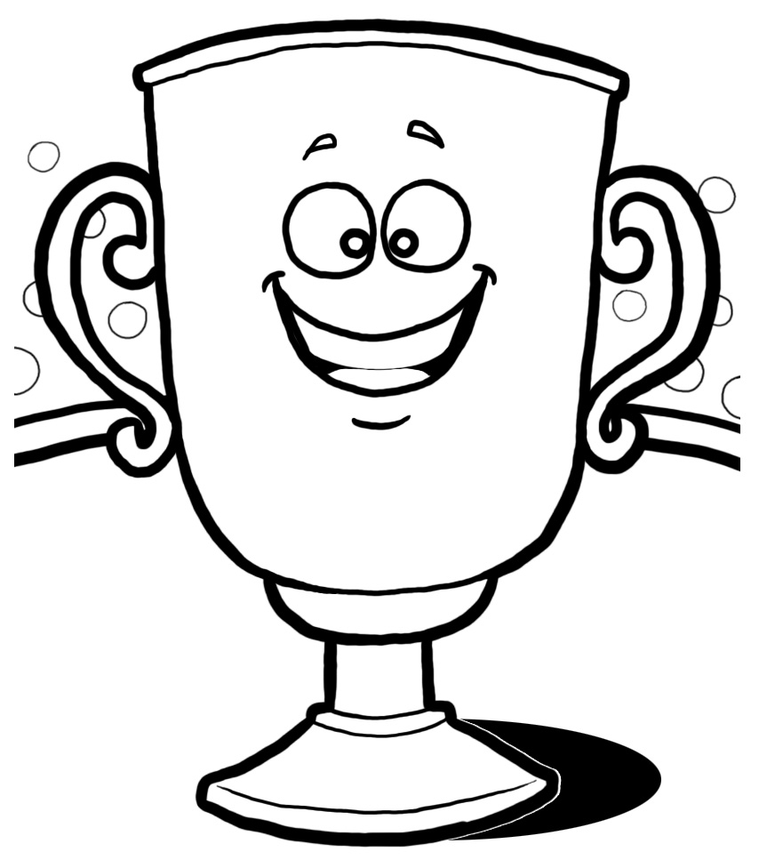 854x976 Trophy Clip Art Black White Images