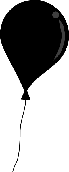 240x596 Black Balloon String Clip Art