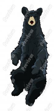 179x360 Black Bear Character Clip Art