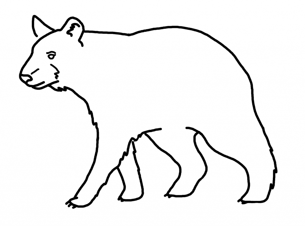 1024x758 Simple Drawing Bear Simple Blacknd White Line Drawing