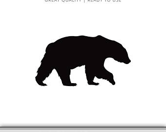340x270 Black Bear Outline Etsy