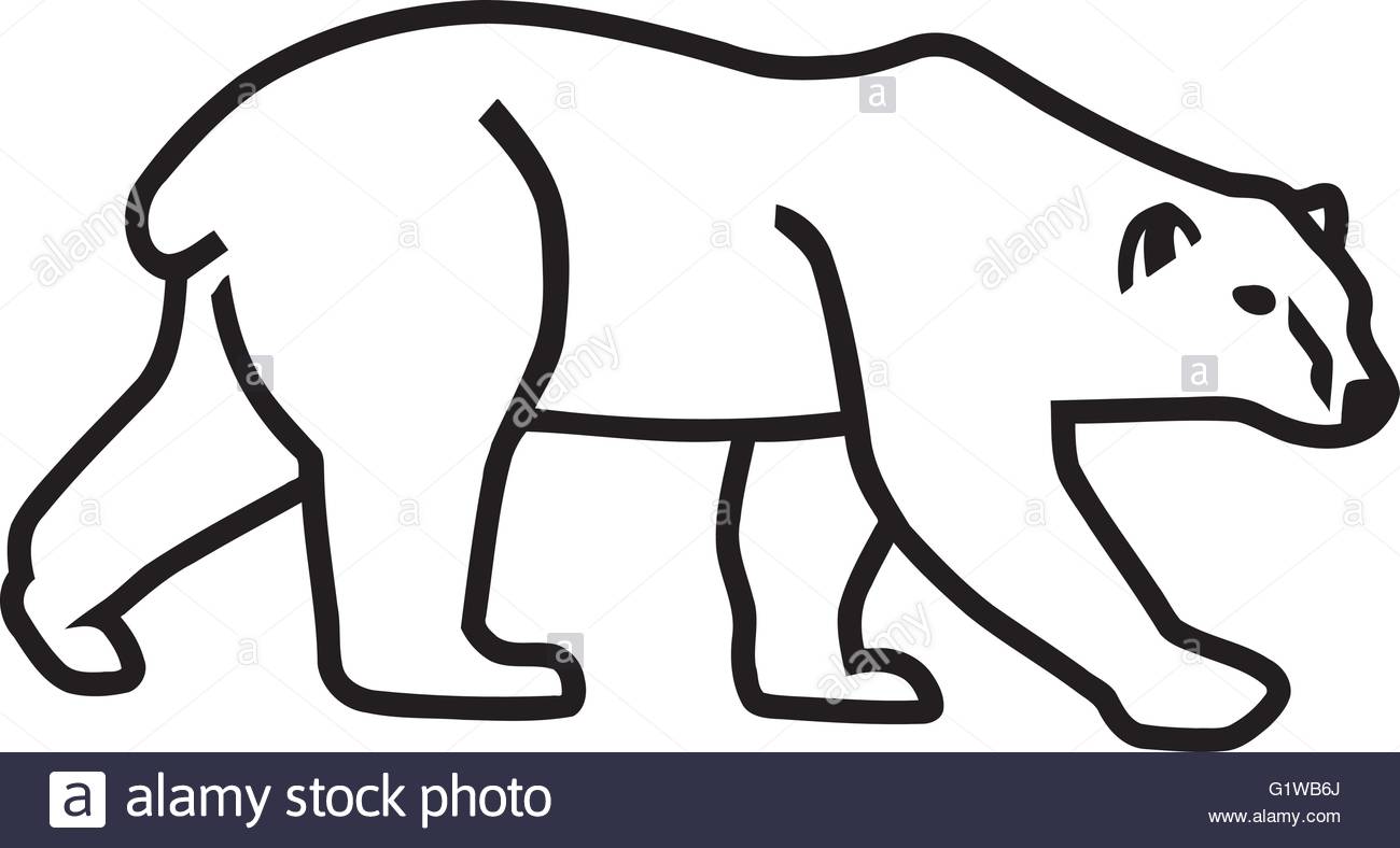 1300x788 Polar Bear Silhouette Outline Stock Vector Art Amp Illustration