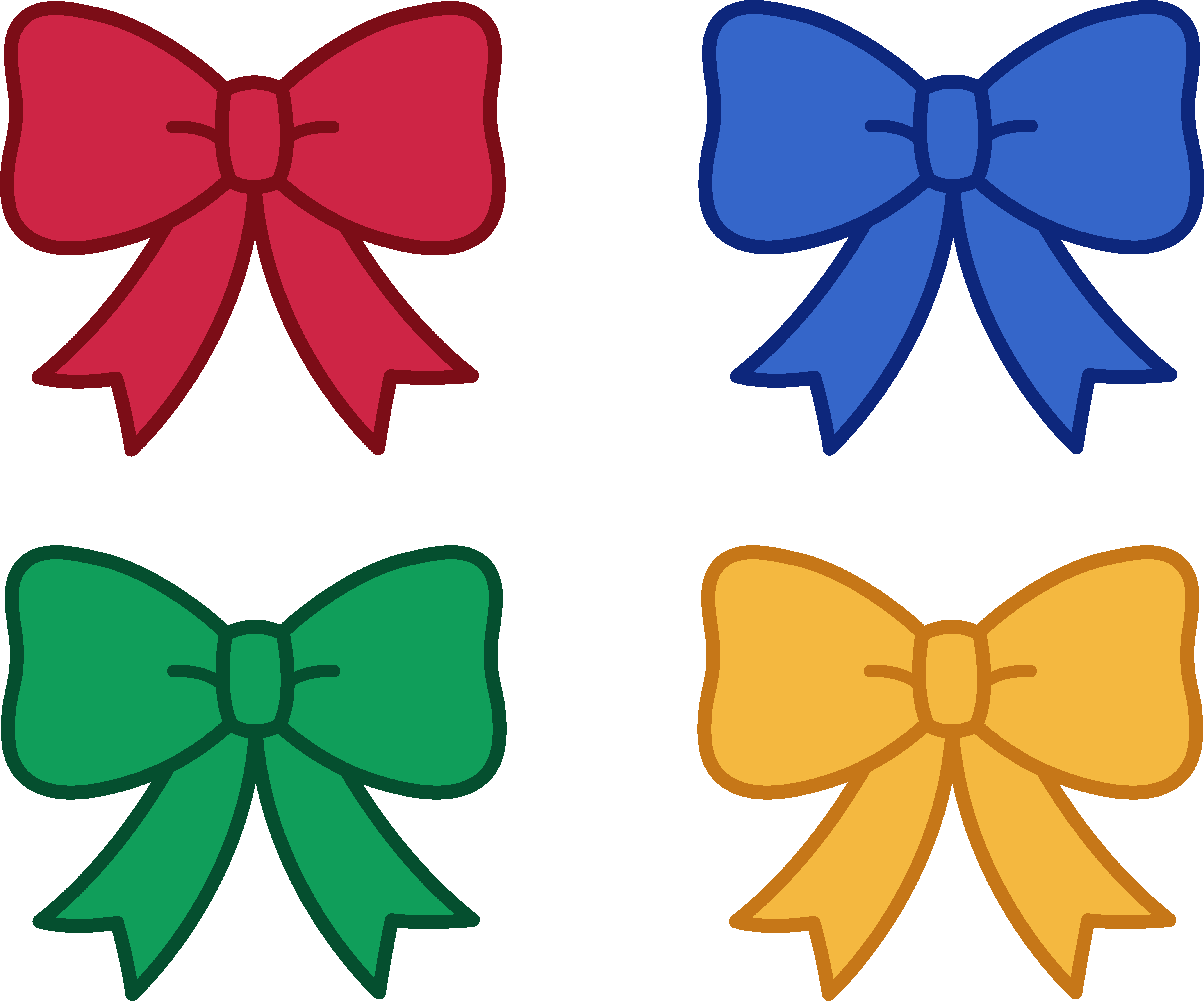 5345x4445 Cute Christmas Bows Clipart Free Clip Art