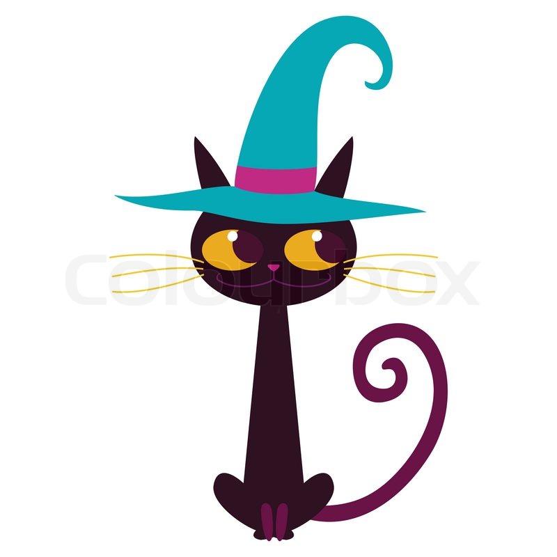 800x800 Cartoon Black Cat Isolated Vector Illustration. Stock Vector