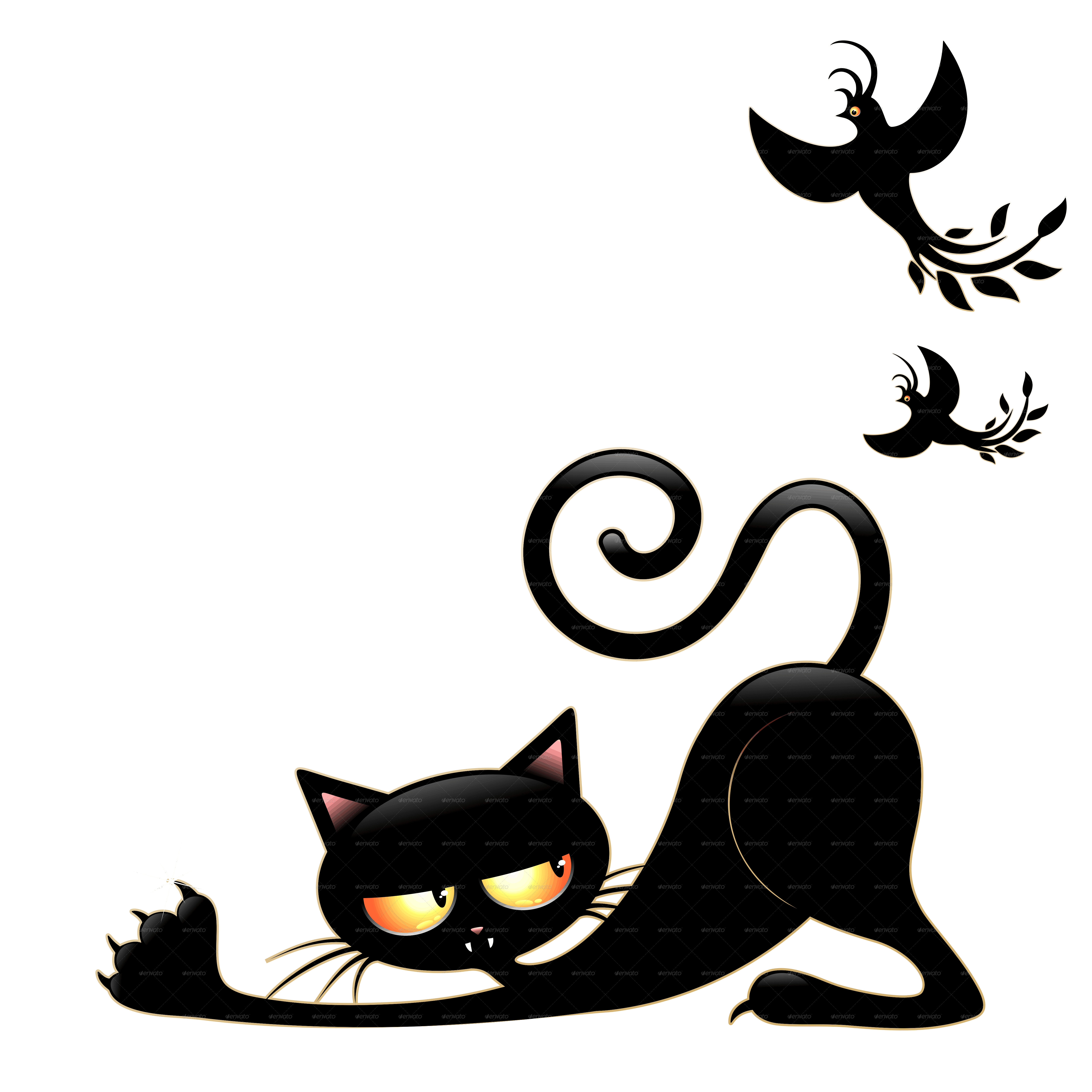 5000x5000 Cat Cartoon In Ambush With Mouse And Birds By Bluedarkat