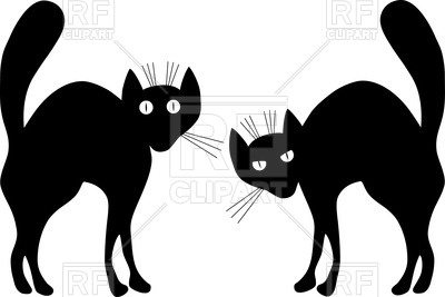400x267 Black Cats Silhouettes Royalty Free Vector Clip Art Image