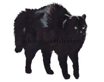 340x270 Black Cat Clip Art Etsy