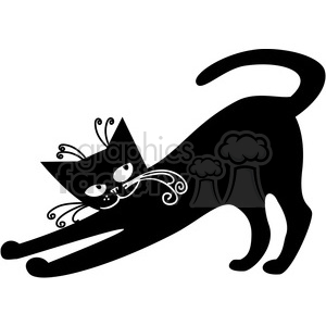 300x300 Royalty Free Vector Clip Art Illustration Of Black Cat 039 385357