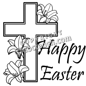 300x300 Christian Easter Black And White Clipart