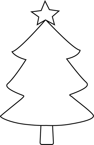 323x500 Tree Black And White Christmas Clipart