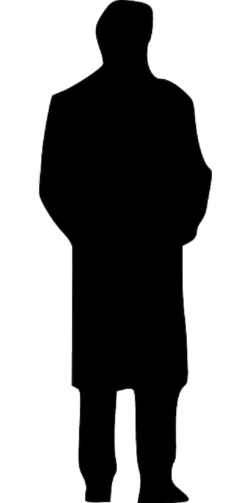 800x1600 Silhouette, Man, Black, Coat, Cloak, Guy, Male, Person