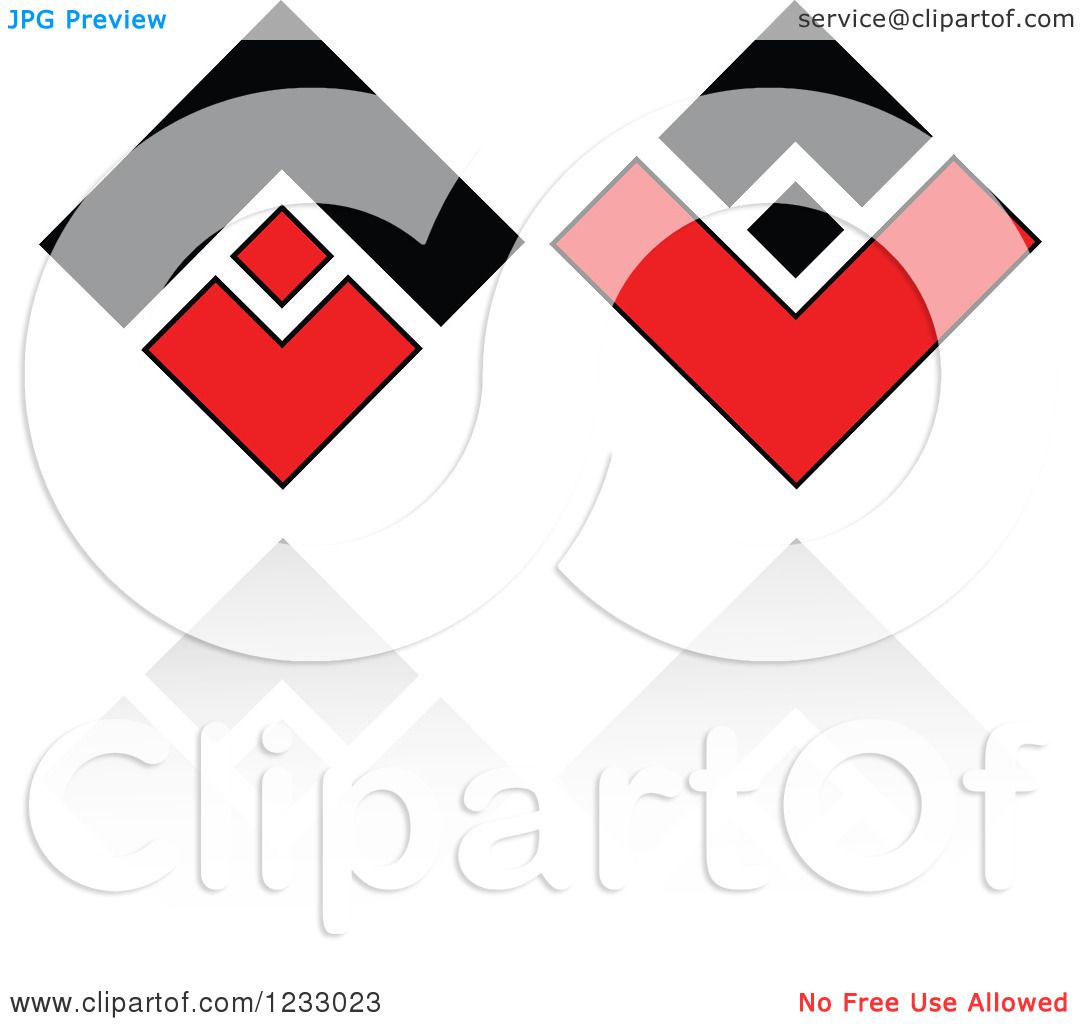 1080x1024 Clipart Of A Red And Black Diamond Logo And Reflection 5