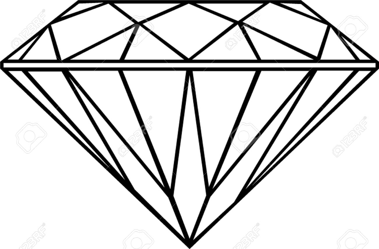 1300x855 Crystal Clipart Diamond Outline