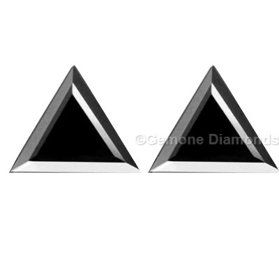 400x400 Pair Natural Loose Triangle Cut Black Diamond For Sale.